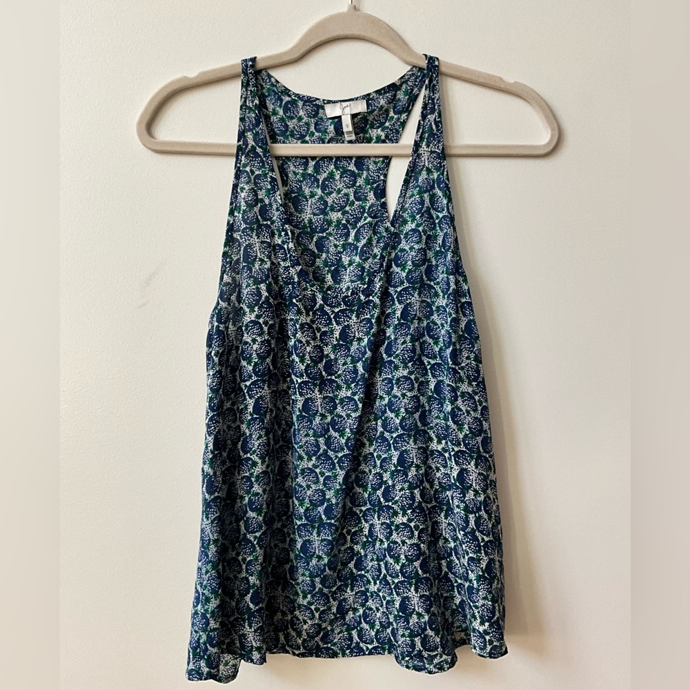 Joie Blue and Green Fruit Print Tank Top Size Small